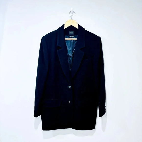 R.E.A.L.  CLOTHES Vintage black wool blazer - Picture 1 of 9